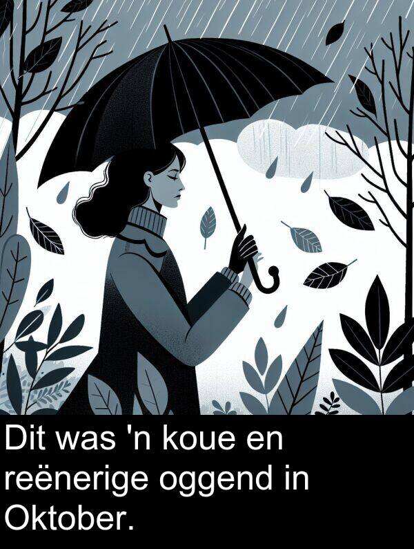 reënerige: Dit was 'n koue en reënerige oggend in Oktober.