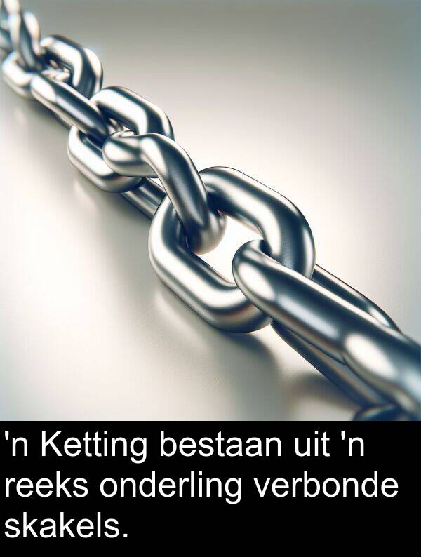 skakels: 'n Ketting bestaan uit 'n reeks onderling verbonde skakels.