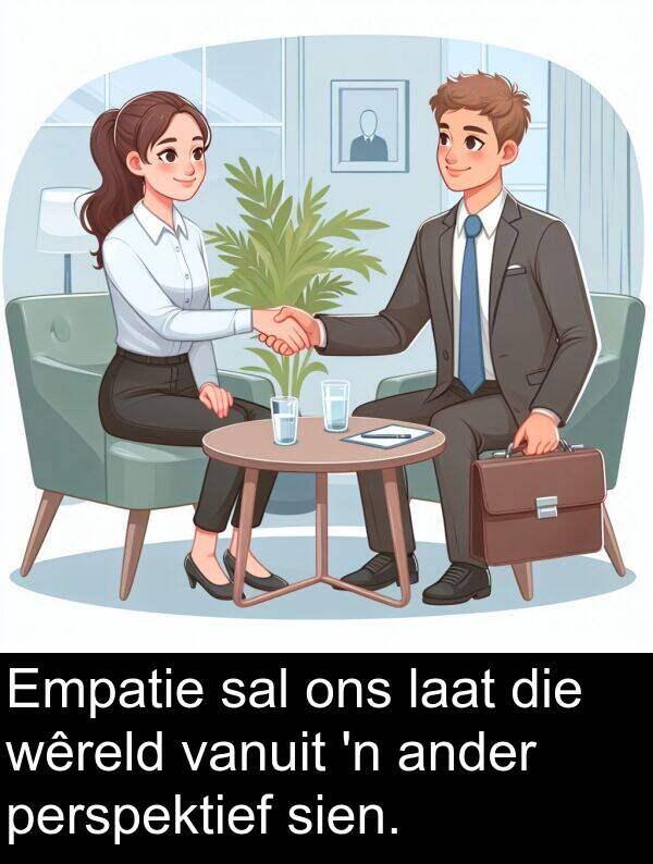laat: Empatie sal ons laat die wêreld vanuit 'n ander perspektief sien.