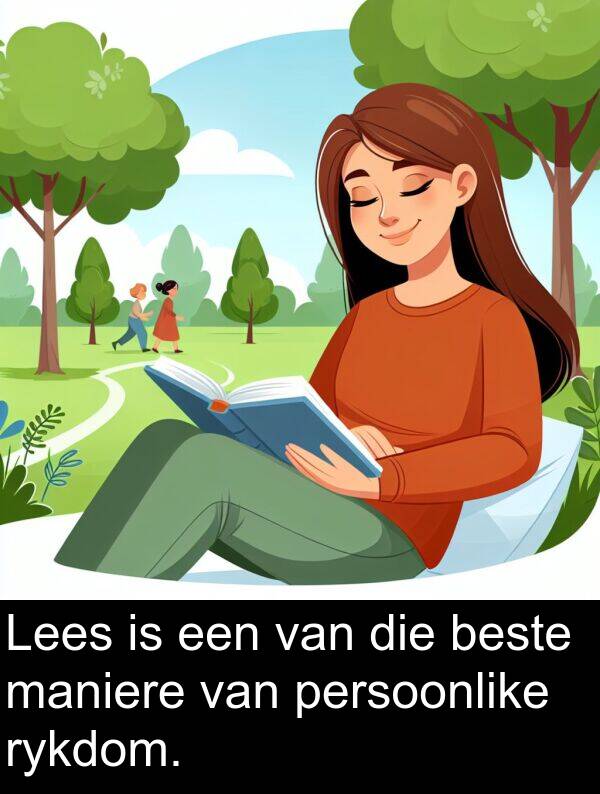 een: Lees is een van die beste maniere van persoonlike rykdom.