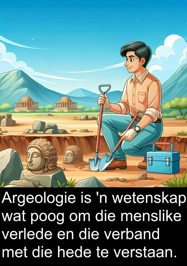 hede: Argeologie is 'n wetenskap wat poog om die menslike verlede en die verband met die hede te verstaan.