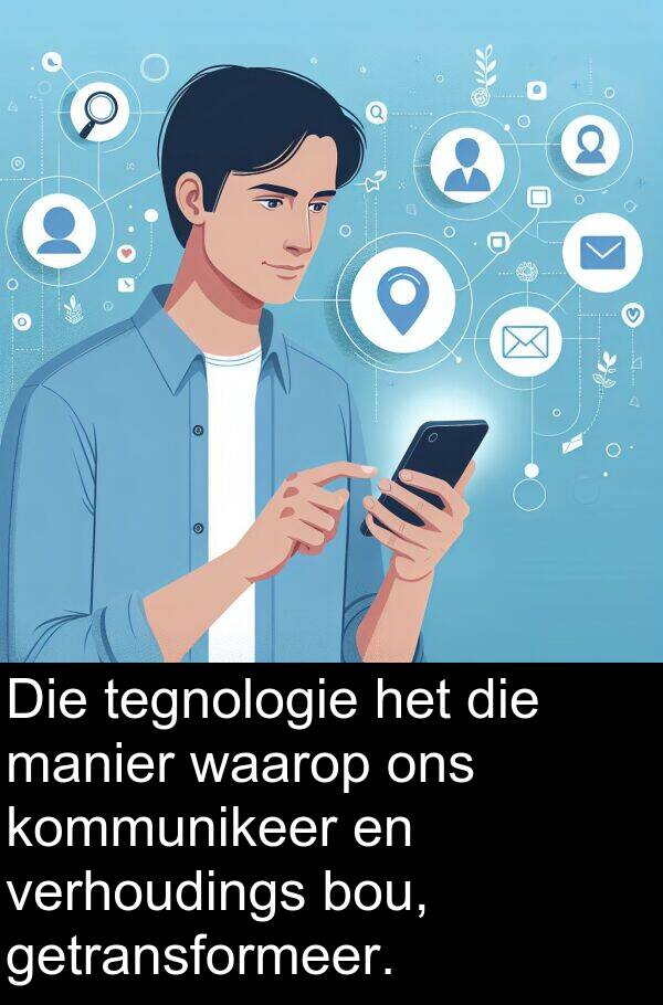 manier: Die tegnologie het die manier waarop ons kommunikeer en verhoudings bou, getransformeer.