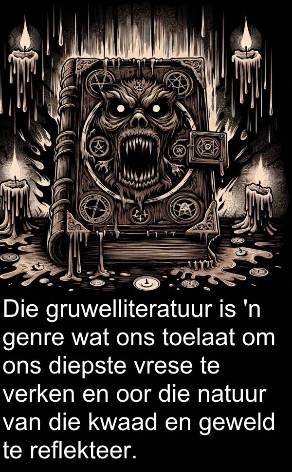 toelaat: Die gruwelliteratuur is 'n genre wat ons toelaat om ons diepste vrese te verken en oor die natuur van die kwaad en geweld te reflekteer.