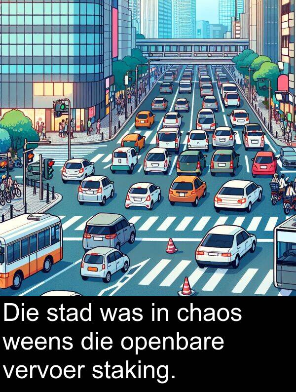 weens: Die stad was in chaos weens die openbare vervoer staking.