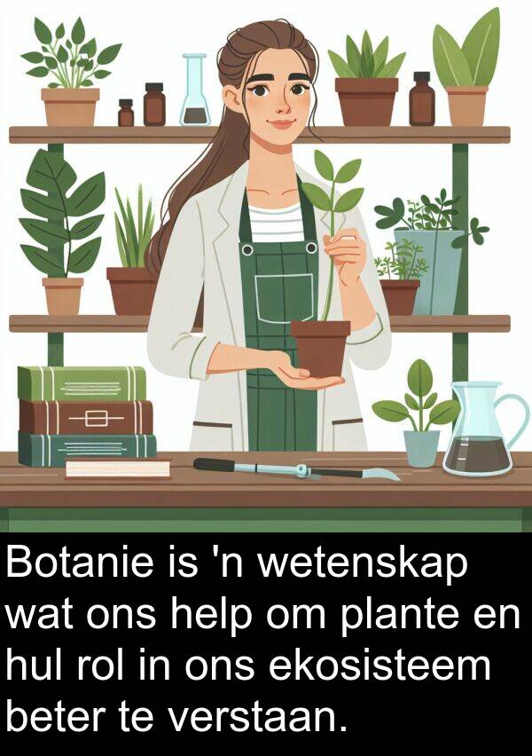 rol: Botanie is 'n wetenskap wat ons help om plante en hul rol in ons ekosisteem beter te verstaan.