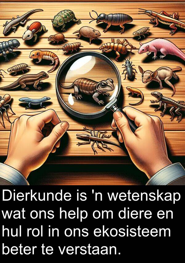 rol: Dierkunde is 'n wetenskap wat ons help om diere en hul rol in ons ekosisteem beter te verstaan.
