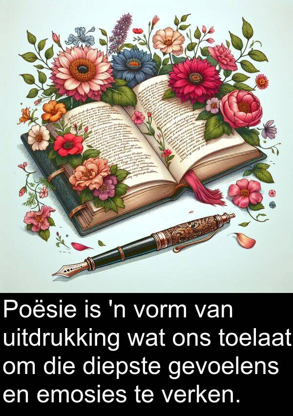 uitdrukking: Poësie is 'n vorm van uitdrukking wat ons toelaat om die diepste gevoelens en emosies te verken.