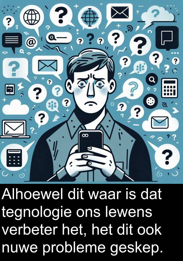 probleme: Alhoewel dit waar is dat tegnologie ons lewens verbeter het, het dit ook nuwe probleme geskep.