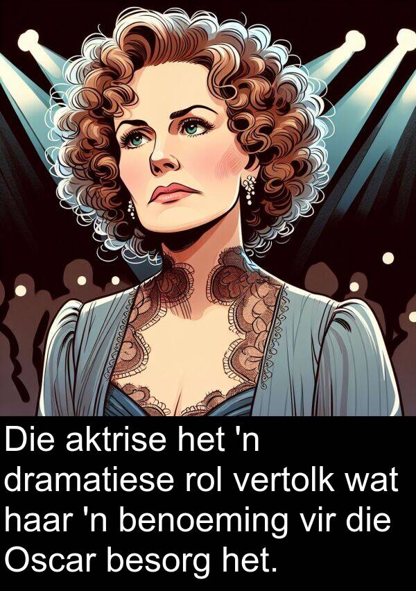 rol: Die aktrise het 'n dramatiese rol vertolk wat haar 'n benoeming vir die Oscar besorg het.