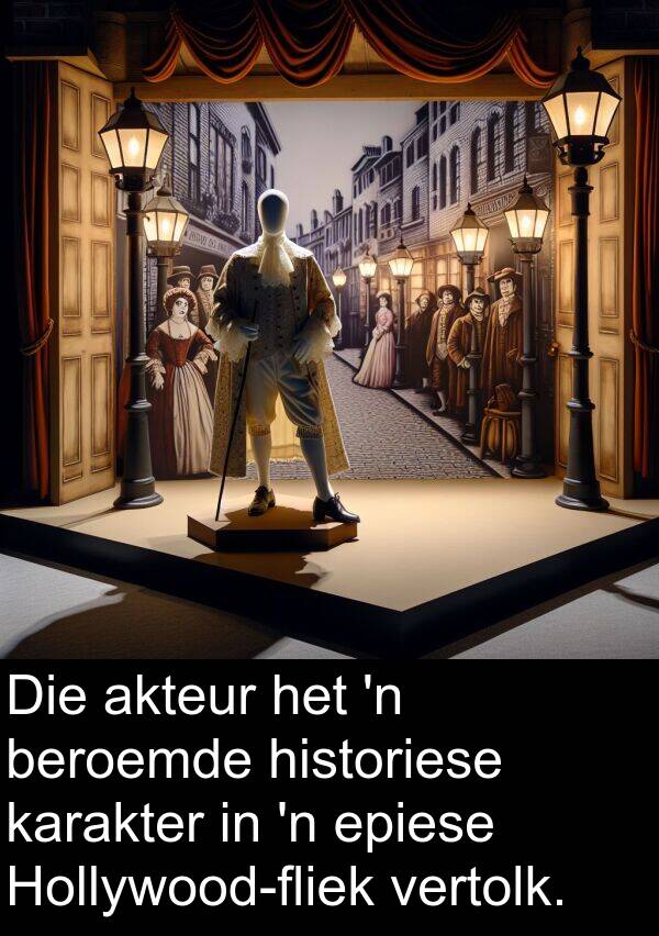 historiese: Die akteur het 'n beroemde historiese karakter in 'n epiese Hollywood-fliek vertolk.