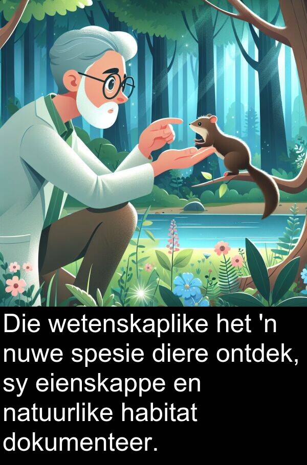 habitat: Die wetenskaplike het 'n nuwe spesie diere ontdek, sy eienskappe en natuurlike habitat dokumenteer.