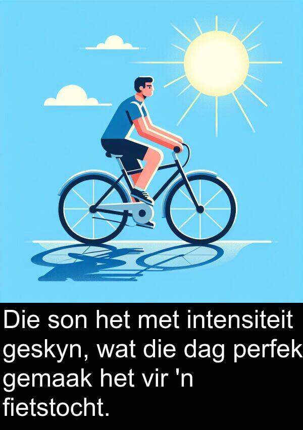 fietstocht: Die son het met intensiteit geskyn, wat die dag perfek gemaak het vir 'n fietstocht.