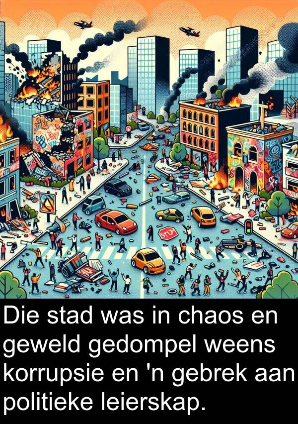 gebrek: Die stad was in chaos en geweld gedompel weens korrupsie en 'n gebrek aan politieke leierskap.