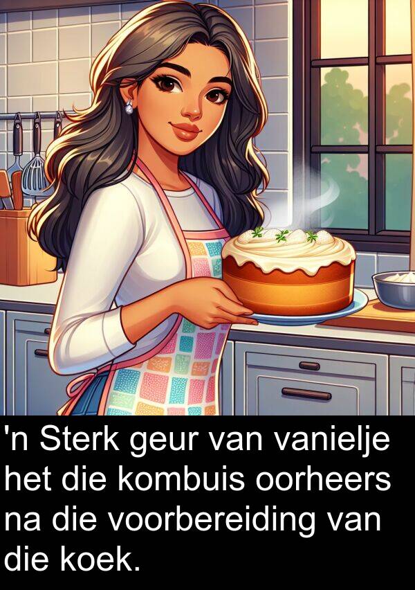 oorheers: 'n Sterk geur van vanielje het die kombuis oorheers na die voorbereiding van die koek.