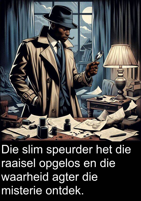 misterie: Die slim speurder het die raaisel opgelos en die waarheid agter die misterie ontdek.