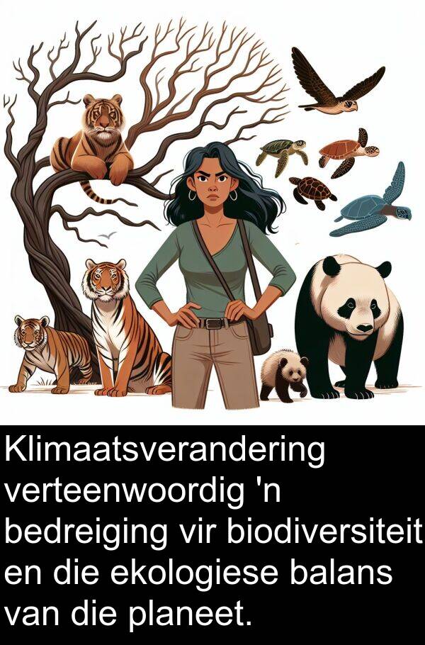 planeet: Klimaatsverandering verteenwoordig 'n bedreiging vir biodiversiteit en die ekologiese balans van die planeet.