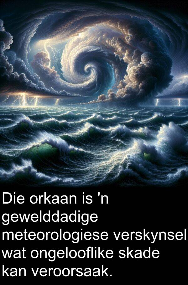 ongelooflike: Die orkaan is 'n gewelddadige meteorologiese verskynsel wat ongelooflike skade kan veroorsaak.