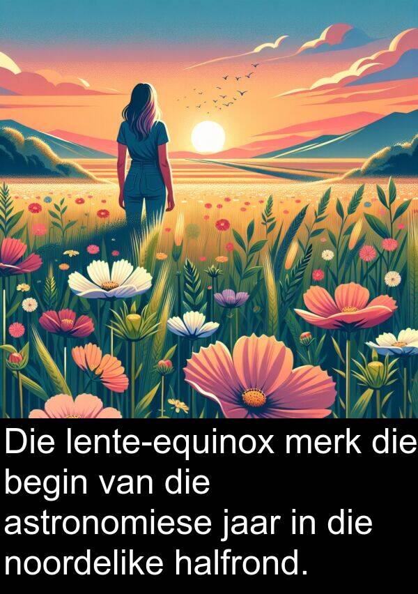 jaar: Die lente-equinox merk die begin van die astronomiese jaar in die noordelike halfrond.