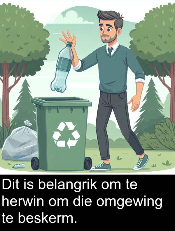 herwin: Dit is belangrik om te herwin om die omgewing te beskerm.