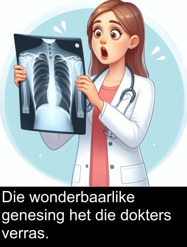 wonderbaarlike: Die wonderbaarlike genesing het die dokters verras.
