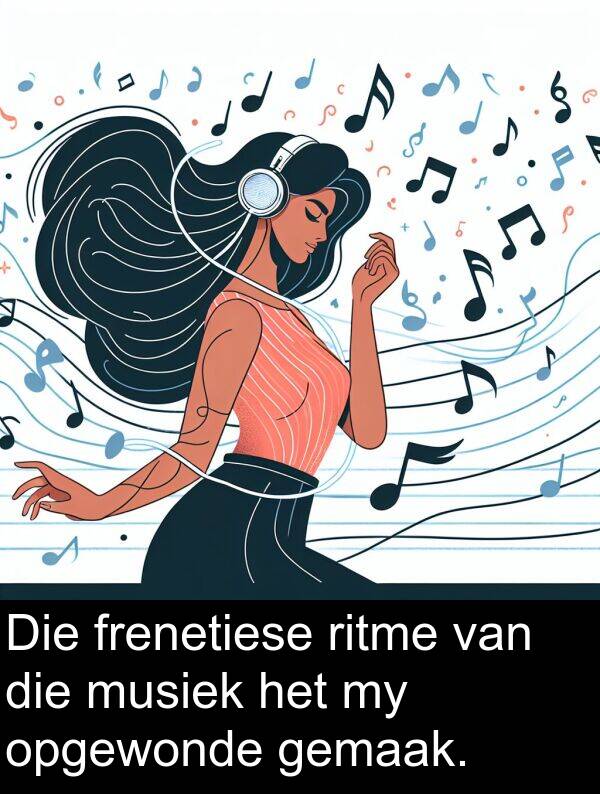 ritme: Die frenetiese ritme van die musiek het my opgewonde gemaak.