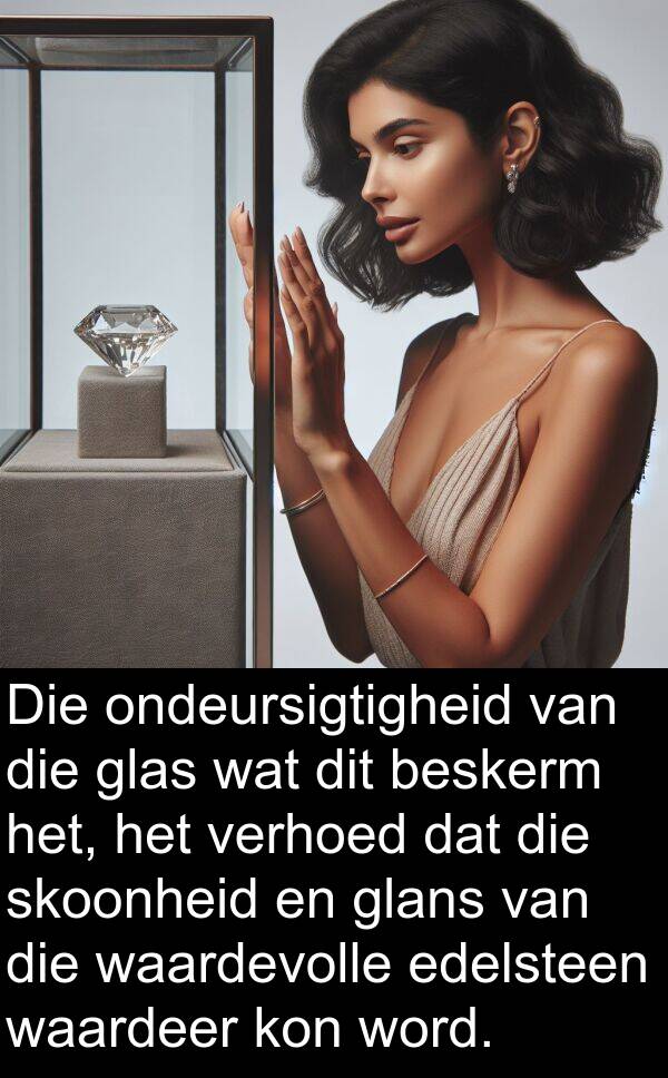 beskerm: Die ondeursigtigheid van die glas wat dit beskerm het, het verhoed dat die skoonheid en glans van die waardevolle edelsteen waardeer kon word.