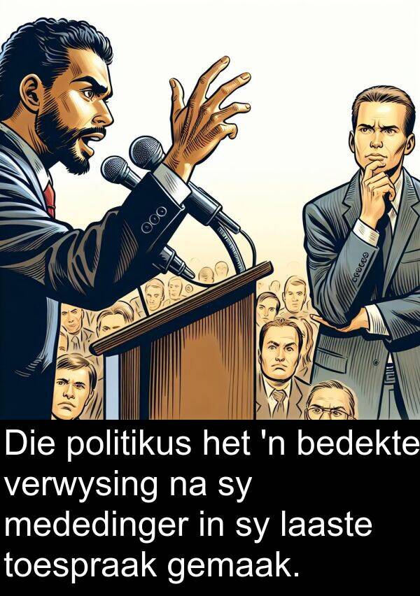 laaste: Die politikus het 'n bedekte verwysing na sy mededinger in sy laaste toespraak gemaak.