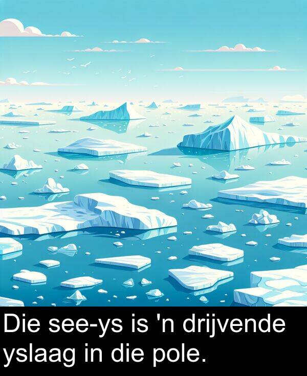 yslaag: Die see-ys is 'n drijvende yslaag in die pole.