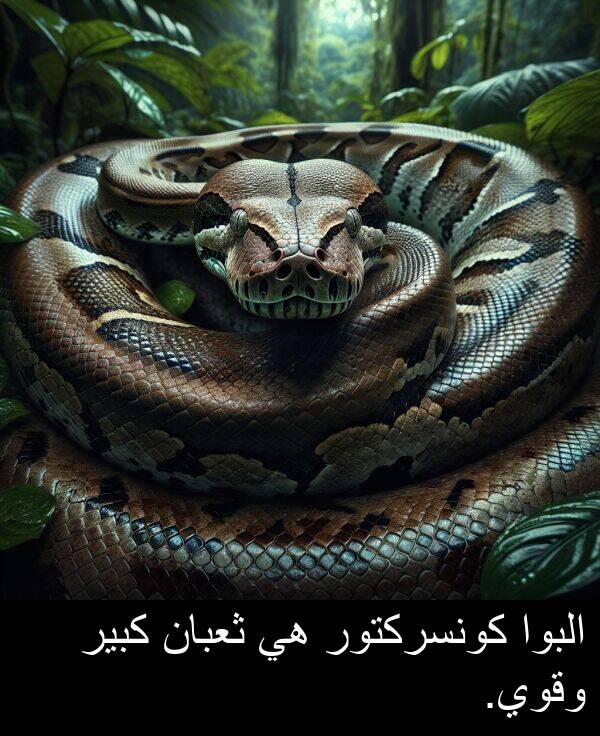 كبير: البوا كونسركتور هي ثعبان كبير وقوي.