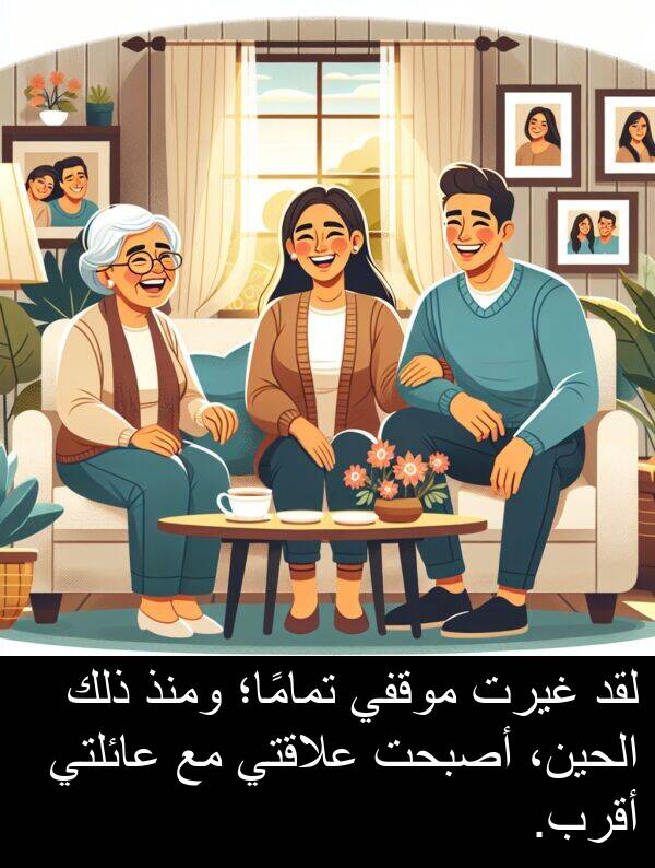 غيرت: لقد غيرت موقفي تمامًا؛ ومنذ ذلك الحين، أصبحت علاقتي مع عائلتي أقرب.