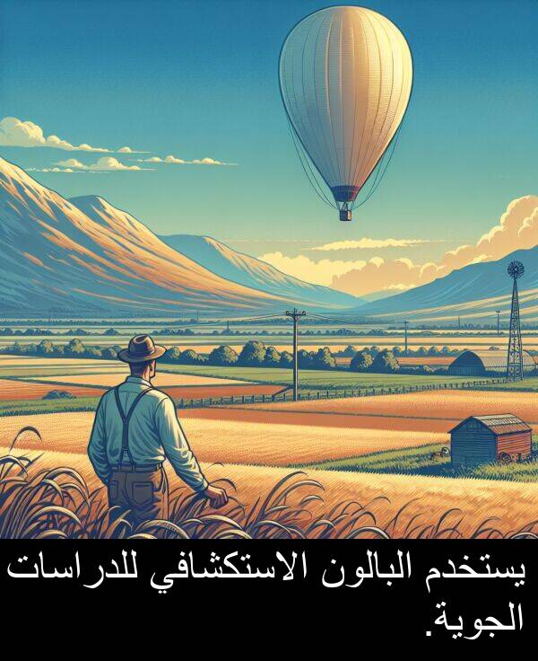 للدراسات: يستخدم البالون الاستكشافي للدراسات الجوية.