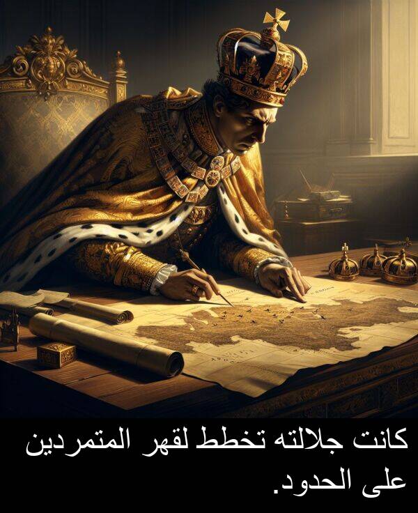 لقهر: كانت جلالته تخطط لقهر المتمردين على الحدود.