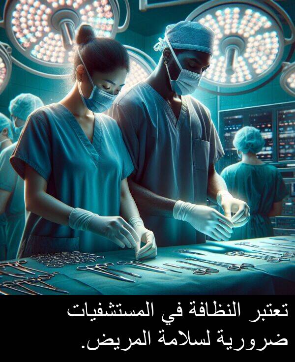 ضرورية: تعتبر النظافة في المستشفيات ضرورية لسلامة المريض.