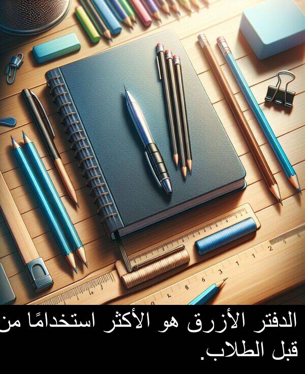 استخدامًا: الدفتر الأزرق هو الأكثر استخدامًا من قبل الطلاب.