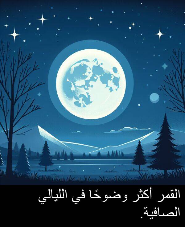 الصافية: القمر أكثر وضوحًا في الليالي الصافية.