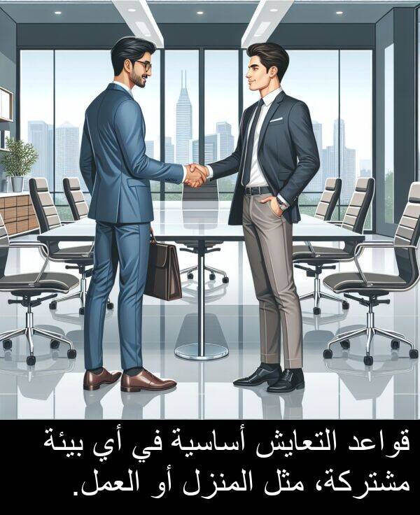 أساسية: قواعد التعايش أساسية في أي بيئة مشتركة، مثل المنزل أو العمل.