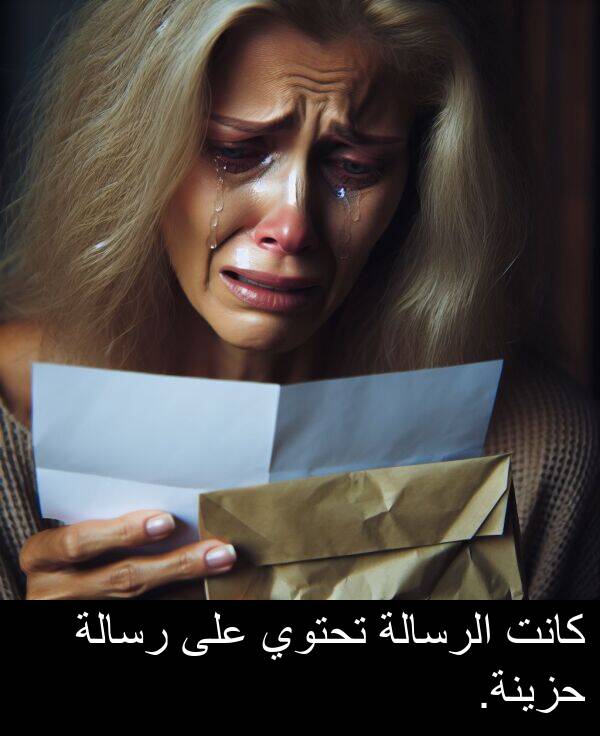 تحتوي: كانت الرسالة تحتوي على رسالة حزينة.