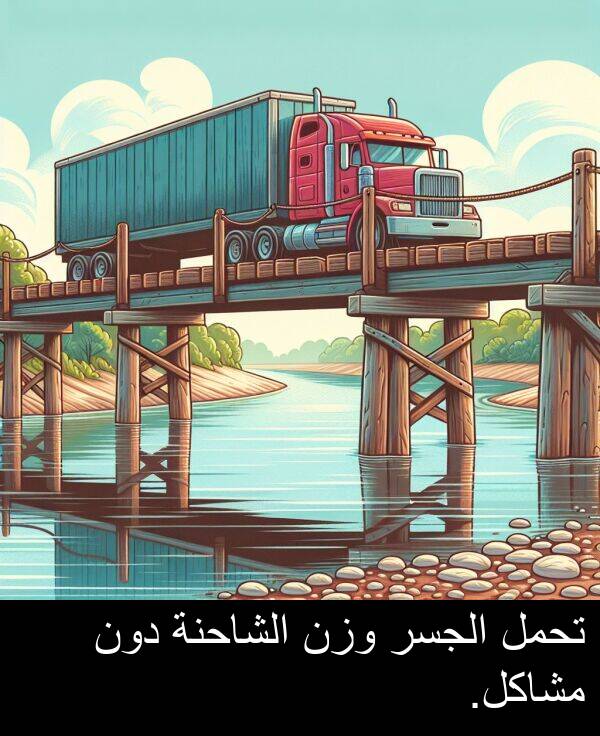 دون: تحمل الجسر وزن الشاحنة دون مشاكل.