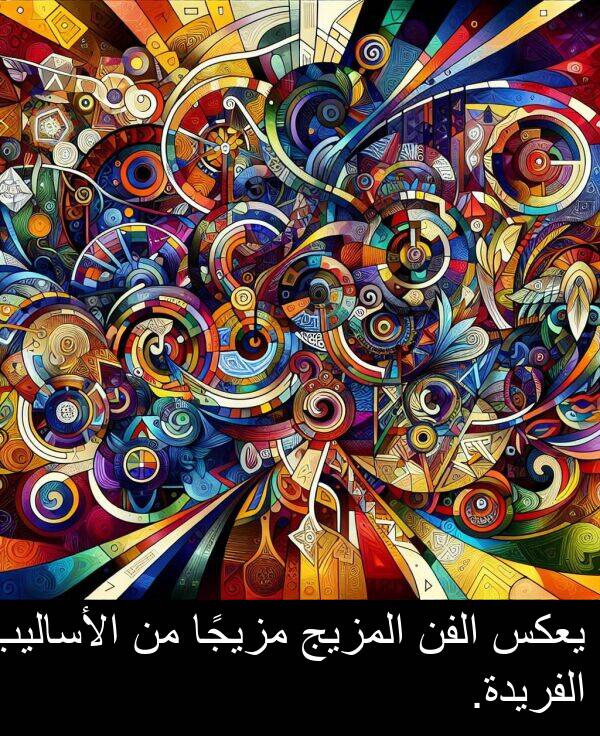 يعكس: يعكس الفن المزيج مزيجًا من الأساليب الفريدة.