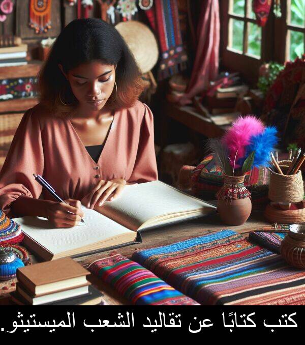كتابًا: كتب كتابًا عن تقاليد الشعب الميستيثو.