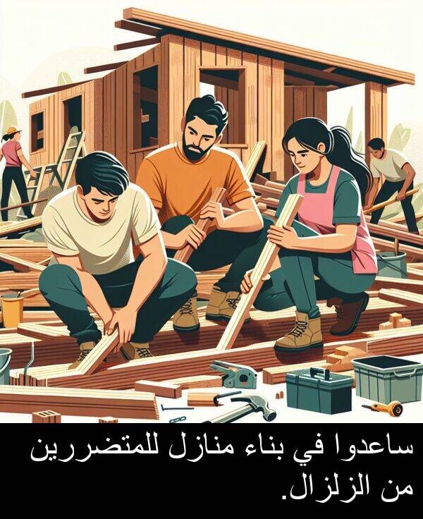 ساعدوا: ساعدوا في بناء منازل للمتضررين من الزلزال.