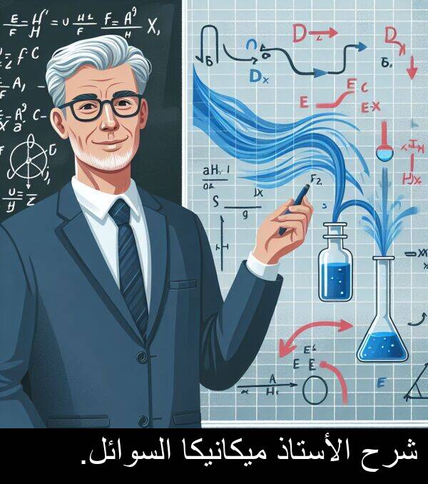 شرح: شرح الأستاذ ميكانيكا السوائل.