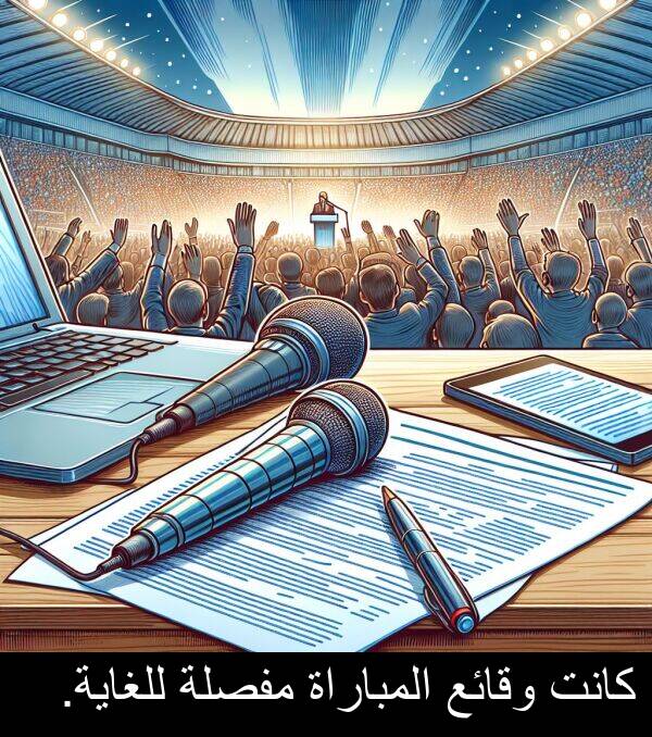 للغاية: كانت وقائع المباراة مفصلة للغاية.