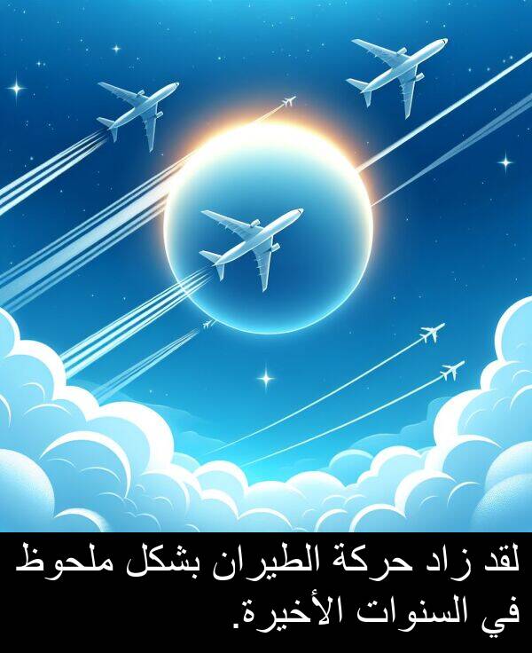 زاد: لقد زاد حركة الطيران بشكل ملحوظ في السنوات الأخيرة.