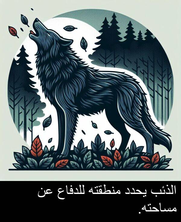 يحدد: الذئب يحدد منطقته للدفاع عن مساحته.