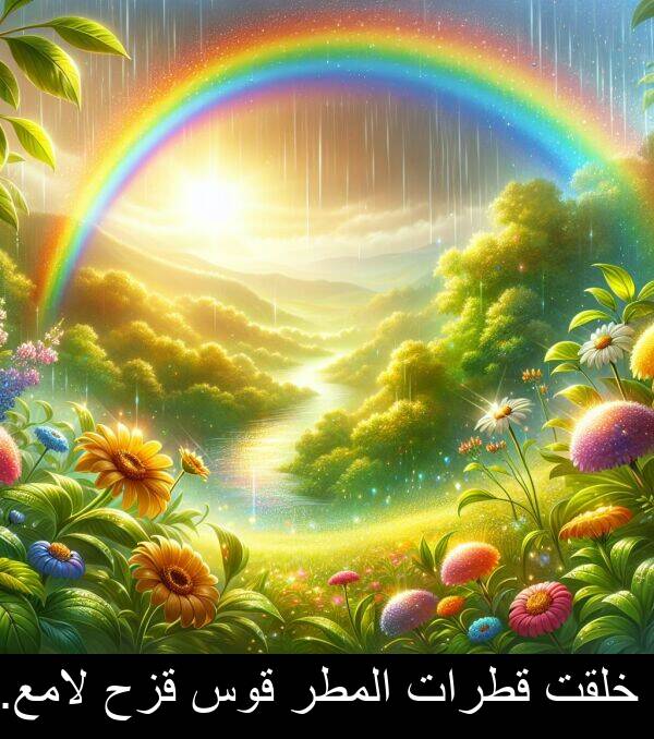 لامع: خلقت قطرات المطر قوس قزح لامع.