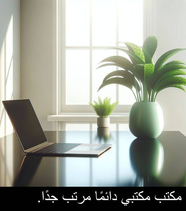 دائمًا: مكتب مكتبي دائمًا مرتب جدًا.