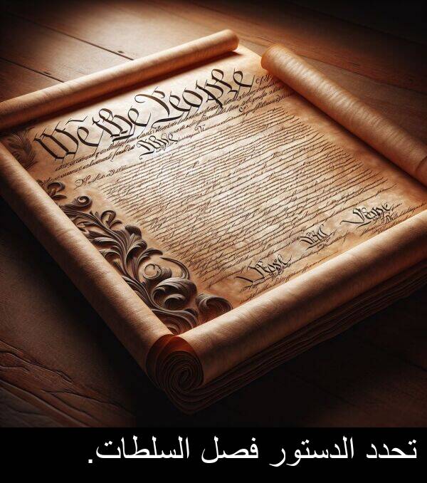 الدستور: تحدد الدستور فصل السلطات.