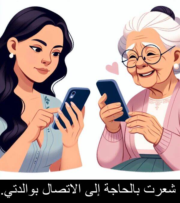 إلى: شعرت بالحاجة إلى الاتصال بوالدتي.