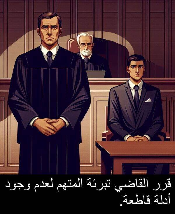 قرر: قرر القاضي تبرئة المتهم لعدم وجود أدلة قاطعة.